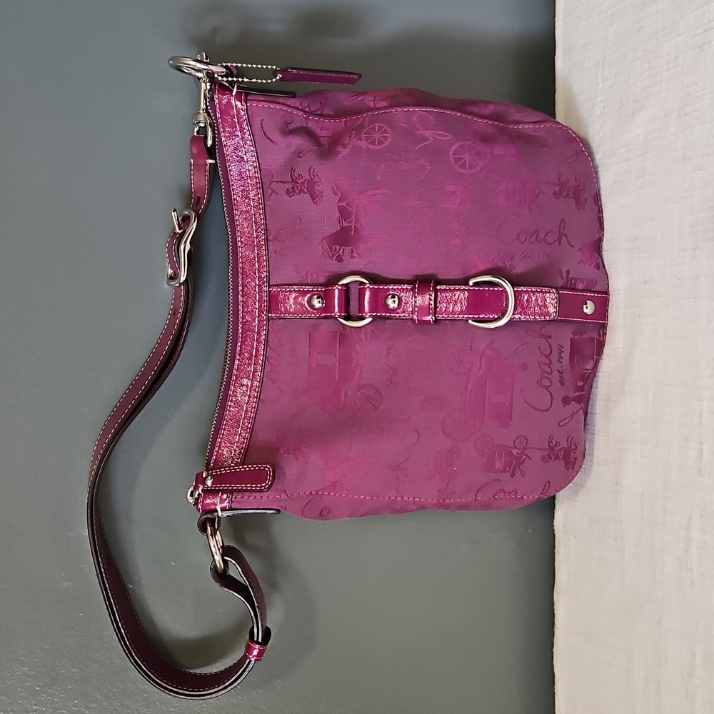 Rare Vintage Coach Magenta Shoulder Bag